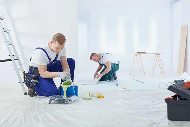 Calming bedroom interior painting services in Edmonton